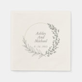 Sage-groene elegant gepersonaliseerde trouwluiers servet (Voorkant)