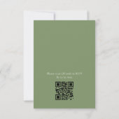 Sage groene elegante bloemen bruiloft uitnodiging (Achterkant)