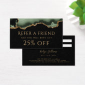 Sage groene en gouden agaat referral kaart (Bureau)