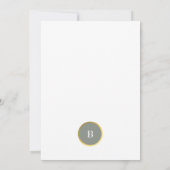 Sage Groene en Gouden Folie Cirkel Monogram Bruilo Kaart (Achterkant)