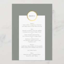 Sage Groene en Gouden Folie Cirkel Monogram Bruilo Menu