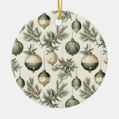 Sage Groene en Gouden Kerst Ornamenten (Voorkant)
