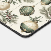 Sage Groene en Gouden Kerst Ornamenten Bureaumat (Hoek)
