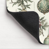 Sage Groene en Gouden Kerst Ornamenten Muismat (Hoek)