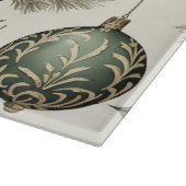 Sage Groene en Gouden Kerst Ornamenten Poinsettias Snijplank (Hoek)