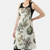 Sage Groene en Gouden Kerst Ornamenten Schort (Insitu)