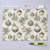 Sage Groene en Gouden Kerst Ornamenten Tissuepapier (Craft)