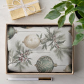Sage Groene en Gouden Kerst Ornamenten Tissuepapier (Geschenk)