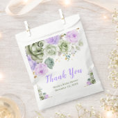 Sage Groene en Paarse Bloemen Vrijgezellenfeest Bedankzakje (Geknipt)