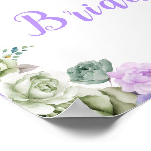 Sage Groene en Paarse Bloemen Vrijgezellenfeest We Poster (Hoek)