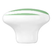 Sage groene en witte horizontale strepen keramische knop (Zijkant)