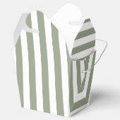 Sage Groene en Witte Streep Dank u Bedankdoosjes (Geopend)