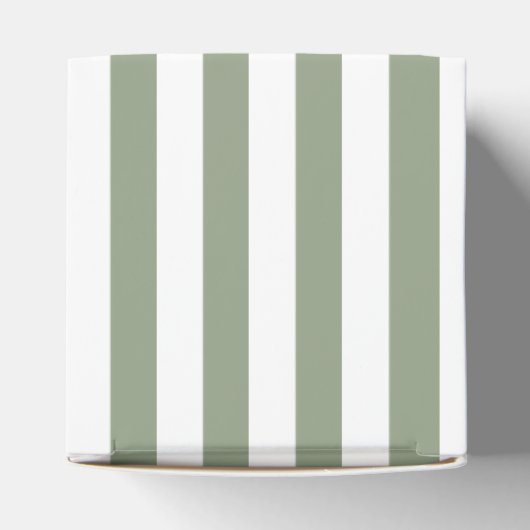 Sage Groene en Witte Streep Dank u Bedankdoosjes (Bovenkant)