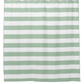 Sage Groene en Witte Strepen Douchegordijn (Voorkant)