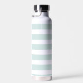 Sage Groene en Witte Stripes Aangepast Waterfles (Rechts)
