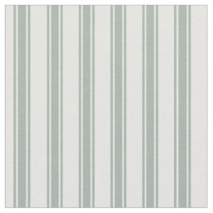 Sage Groene en Witte Ticking Strepen Stof