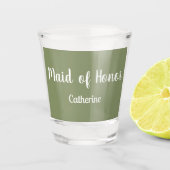 Sage Groene Ere-juffrouw Bruidsmeisje Shot Glas (Voorkant)