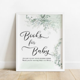 Sage Groene Eucalyptus Boeken voor Baby Poster