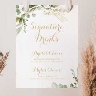 Sage groene eucalyptus gouden Signature-dranken Poster