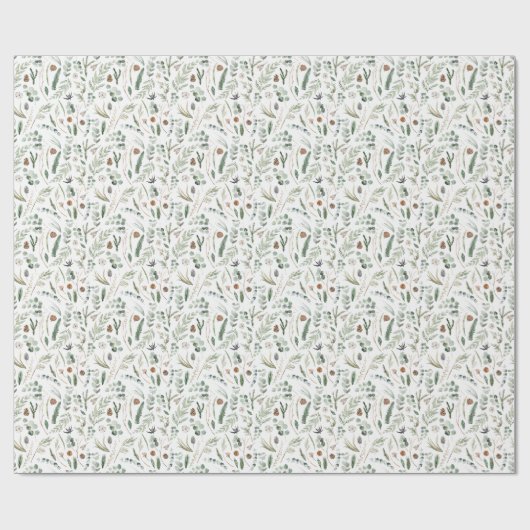 Sage groene eucalyptus moderne minimale botanische cadeaupapier (Vlak)