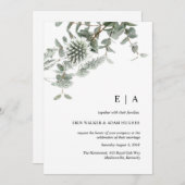 Sage groene eucalyptus waterverf bruiloft kaart (Voorkant / Achterkant)