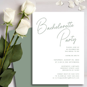 Sage Groene Fantasievolle Script Bachelorette Fees Kaart