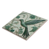 Sage groene faux relief Art Nouveau Hummingbird L Tegeltje (Zijkant)