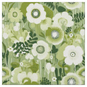 Sage Groene Finse Bloemen Stof (Swatch)