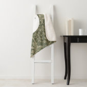 Sage Groene Flora Elegante Sherpa Deken (In situ)