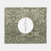 Sage Groene Flora Elegante Sherpa Deken (Voorkant (Horizontaal))