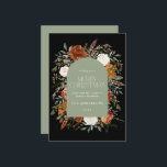 Sage groene florelegant botanische elegantaarne feestdagenkaart<br><div class="desc">Robuuste waterverf met florale kerstkaart. Met prachtige roest,  terracotta,  zwarte en sage groene pampas gras eucalyptus botanische waterverf details. Met dit moderne vakantiemodel kunt u zeker de stijl voor uw vakantieseizoen instellen</div>