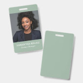 Sage Groene Foto  Badge (Voor- en achterkant)