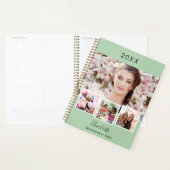 Sage groene foto collage afspraken 2026 planner (Display)