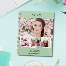 Sage groene foto collage afspraken 2026 planner