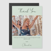 Sage groene foto dank u magneet kaart (Voorkant / Achterkant)