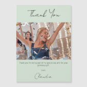 Sage groene foto dank u magneet kaart (Voorkant)