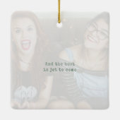 Sage Groene Foto Keepsake Kerstmis Keramisch Ornament (Achterkant)