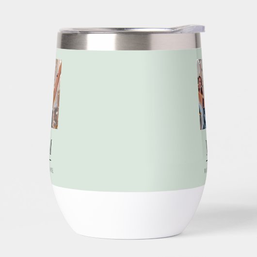 Sage groene foto monogram initialen naam (Links)