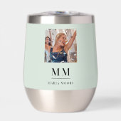 Sage groene foto monogram initialen naam (Voorkant)