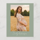 Sage Groene Foto Wildflower Baby in Bloom Shower Flyer (Achterkant)