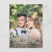 Sage Groene Franse Bloemenkam Trouwen Dank u Briefkaart (Voorkant)