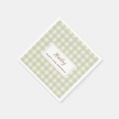 Sage groene gele picknick vichy gingham plaid servet (Hoek)