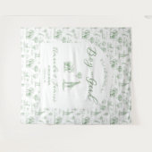 Sage Groene Geslacht Reveal Banner Safari Toile Wandkleed (Voorkant (horizontaal))