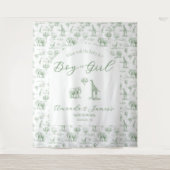 Sage Groene Geslacht Reveal Banner Safari Toile Wandkleed (Voorkant)