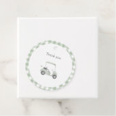 Sage groene golf baby shower bedankjes labels (In situ)