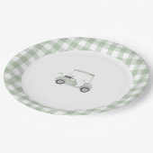 Sage groene golf baby shower bord (Gekanteld)