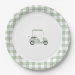 Sage groene golf baby shower bord