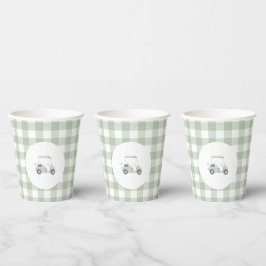 Sage groene golf baby shower papieren bekers
