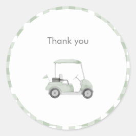 Sage groene golf baby shower ronde sticker