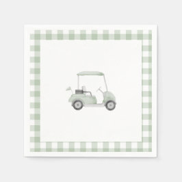 Sage groene golf baby shower servet
